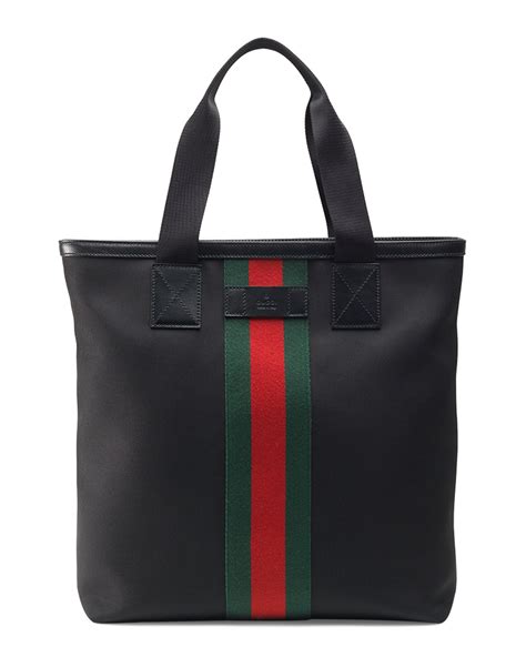 gucci black canvas tote bag|gucci tote bag black leather.